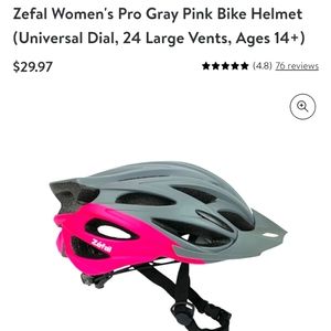 New Zefal Women's Pro Gray & Pink Bike Helmet (Universal for Ages 14+)